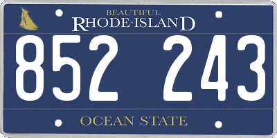 RI license plate 852243