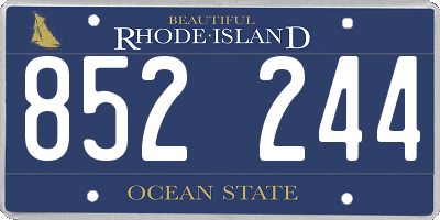 RI license plate 852244