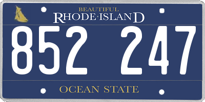 RI license plate 852247