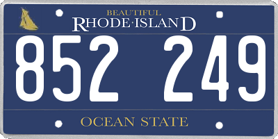 RI license plate 852249