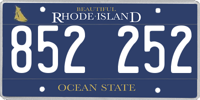 RI license plate 852252