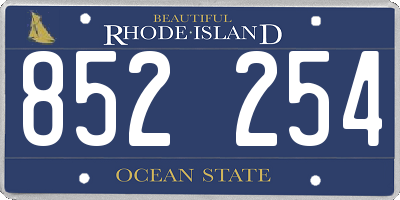 RI license plate 852254