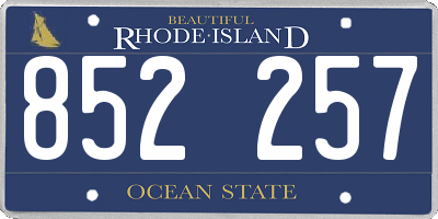 RI license plate 852257