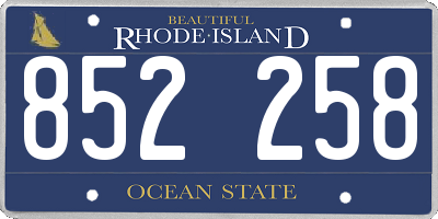 RI license plate 852258