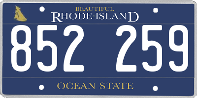 RI license plate 852259