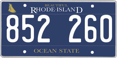 RI license plate 852260