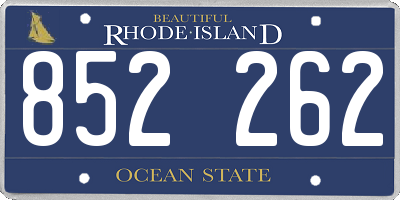 RI license plate 852262