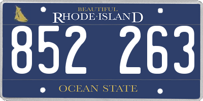 RI license plate 852263