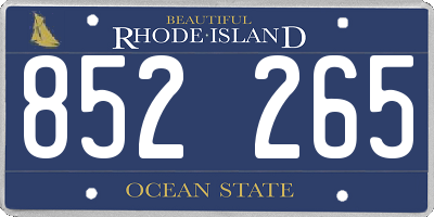 RI license plate 852265