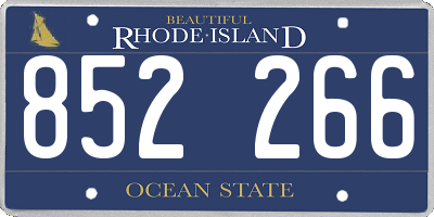 RI license plate 852266