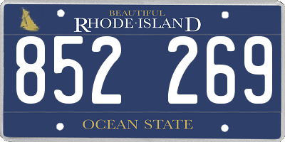 RI license plate 852269