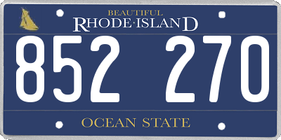 RI license plate 852270