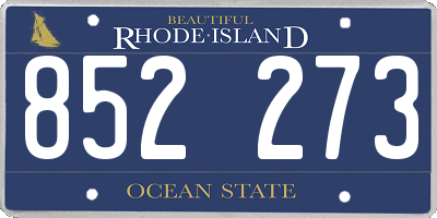 RI license plate 852273