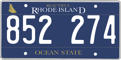 RI license plate 852274