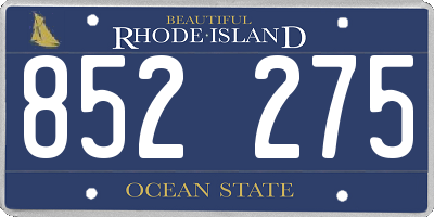 RI license plate 852275