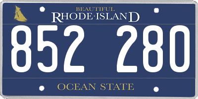 RI license plate 852280