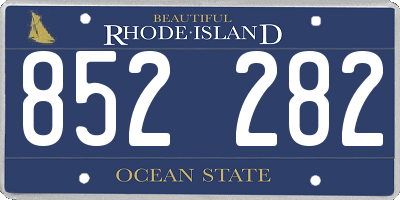 RI license plate 852282