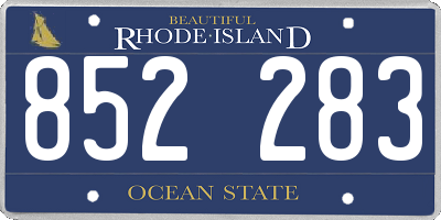 RI license plate 852283