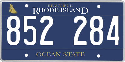 RI license plate 852284