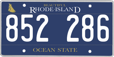RI license plate 852286