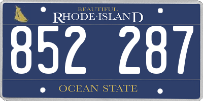 RI license plate 852287