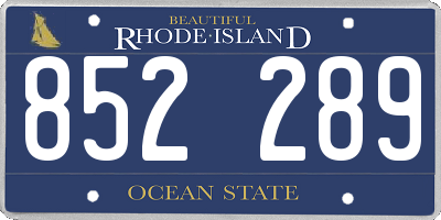 RI license plate 852289