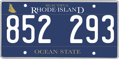 RI license plate 852293