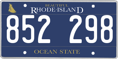 RI license plate 852298