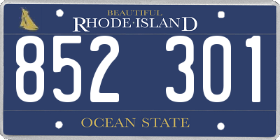 RI license plate 852301