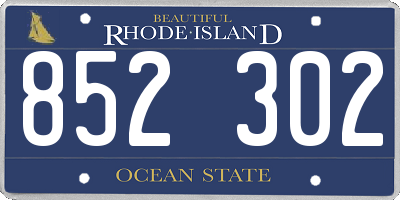 RI license plate 852302