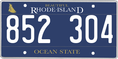 RI license plate 852304