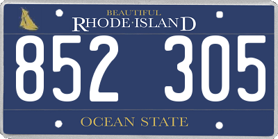 RI license plate 852305