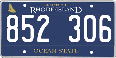 RI license plate 852306