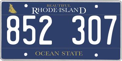 RI license plate 852307