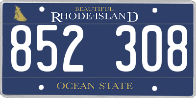 RI license plate 852308