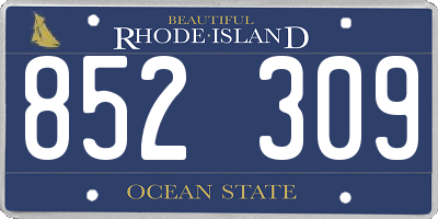 RI license plate 852309