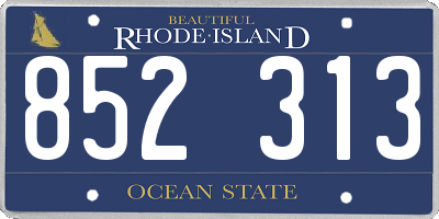 RI license plate 852313