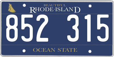 RI license plate 852315
