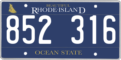 RI license plate 852316