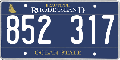 RI license plate 852317