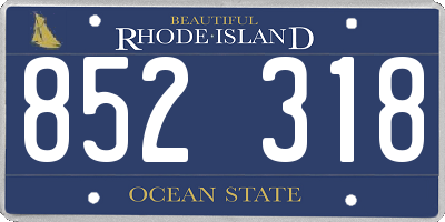 RI license plate 852318