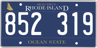 RI license plate 852319