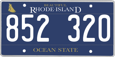 RI license plate 852320