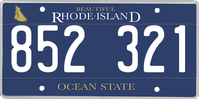 RI license plate 852321