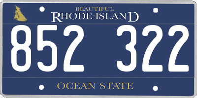RI license plate 852322