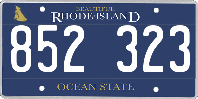 RI license plate 852323