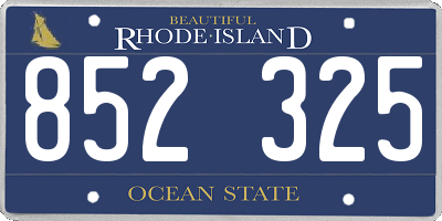 RI license plate 852325