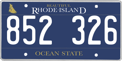 RI license plate 852326