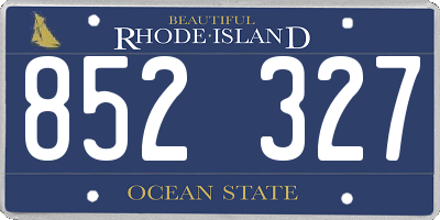 RI license plate 852327