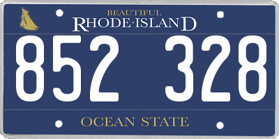 RI license plate 852328